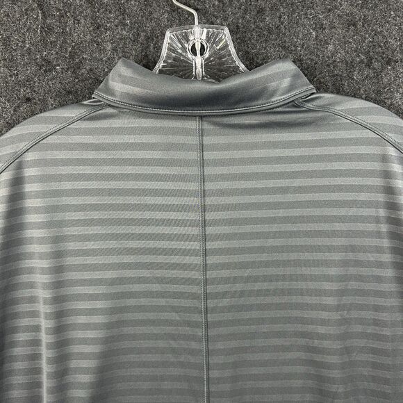 Nike Essential Emboss Polo Shirt Men’s XXL Gray Striped Dri-Fit Golf Performance - Picture 5 of 10